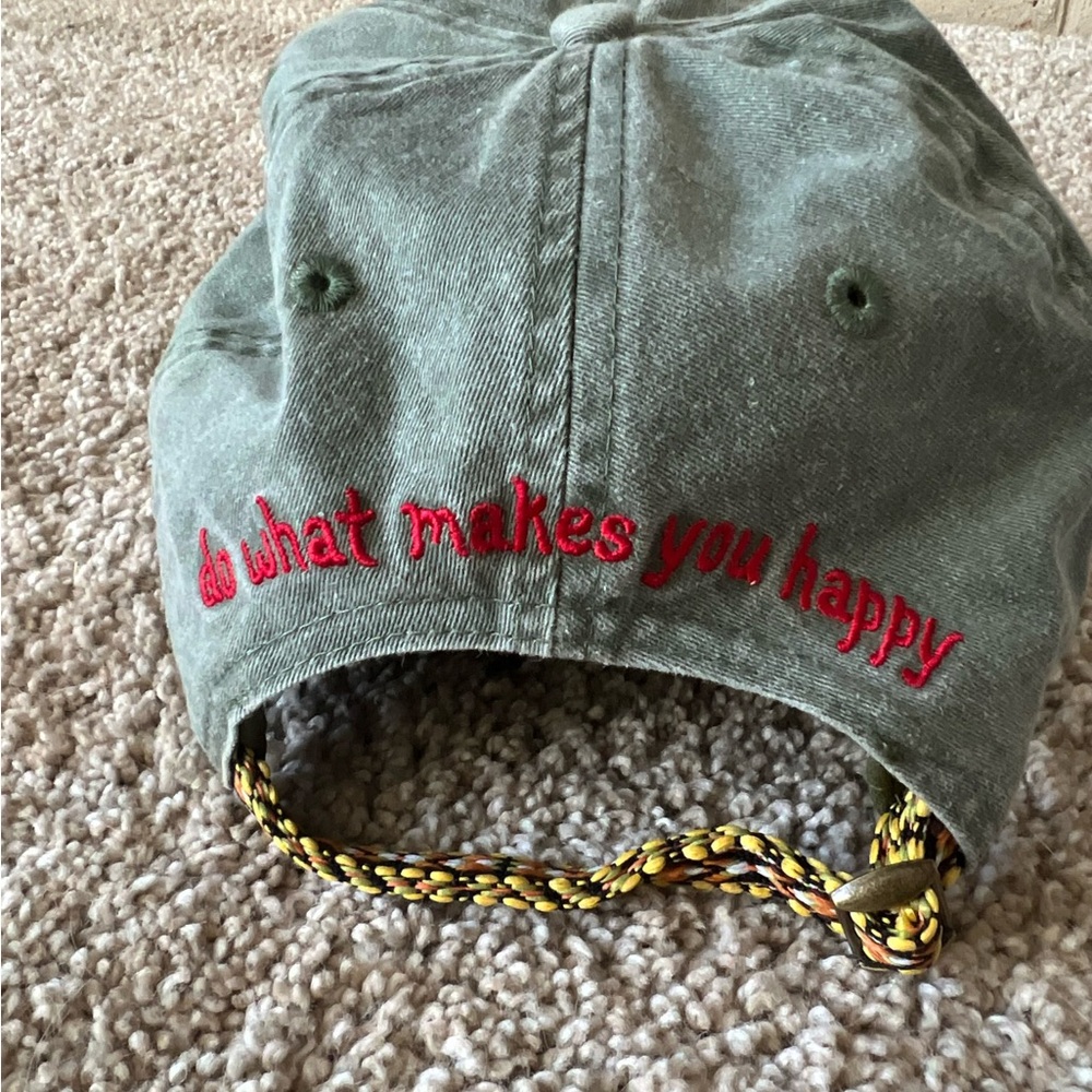 Natural Life Hat Green Cap with Red Embroidery
